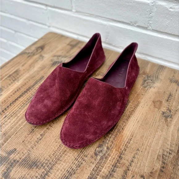Vince Finola Almond Toe d'Orsay Flats in Burgundy Suede, SZ 8 NWOB - Picture 3 of 10